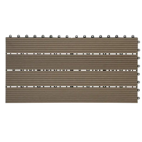 BukkitBow terrasplanken set van 6 in houtlook, 30x60cm, snel klik-systeem, diverse kleuren voor terras of vlonder.
