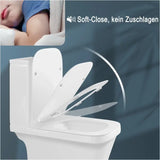 BukkitBow toiletbril met softclose, vierkante antbacteriële toiletzitting, premium toiletbril voor comfortabele en hygiënische gebruik.