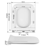 BukkitBow toiletbril met softclose, vierkant design, antibacterieel en premium kwaliteit, geschikt voor moderne toiletten