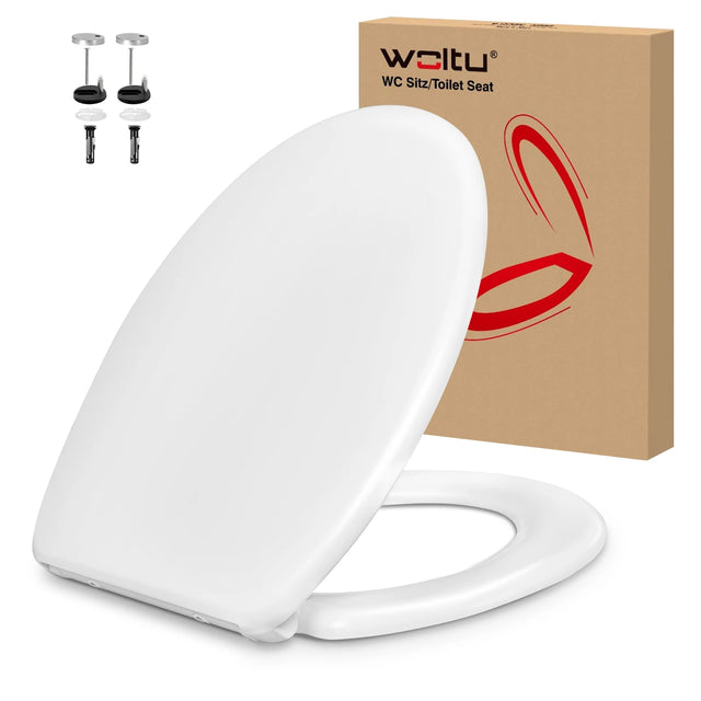 Toiletbril BukkitBow met softclose en snelle demontage, krasbestendig en hygiënisch, zichtbaar op de afbeelding.