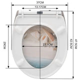 BukkitBow toiletbril met softclose en print, antibacterieel toiletzitting, passend voor moderne toiletten, V3 model