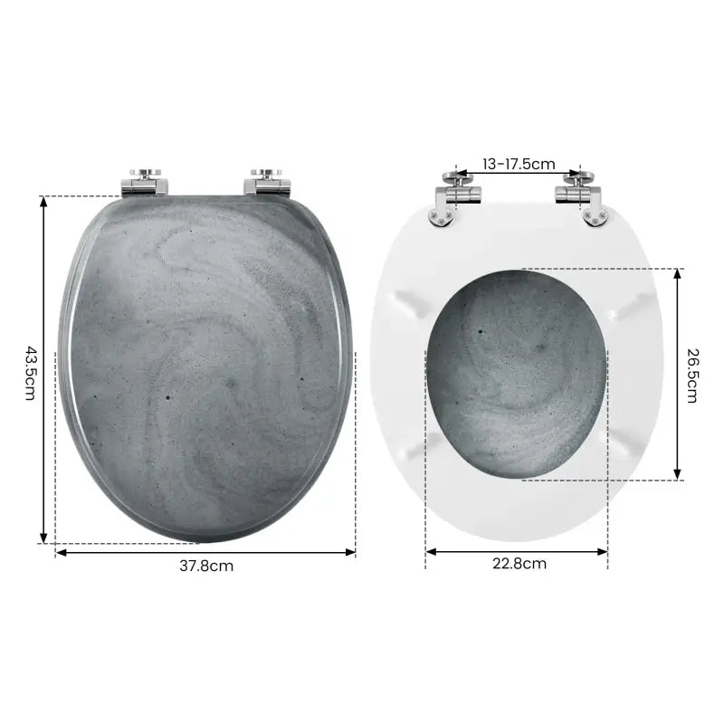 BukkitBow toiletbril met softclose, antibacterieel toiletzitting met print, geschikt voor comfortabel en hygiënisch gebruik.