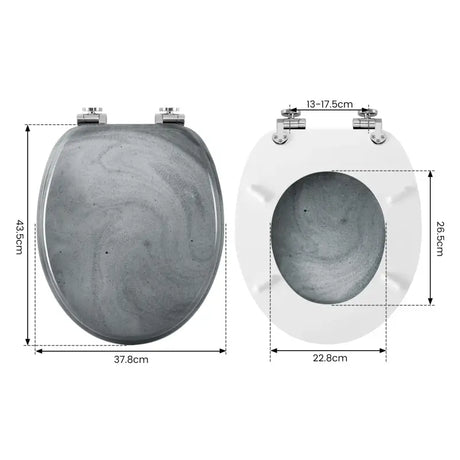 BukkitBow toiletbril met softclose, antibacterieel toiletzitting met print, geschikt voor comfortabel en hygiënisch gebruik.