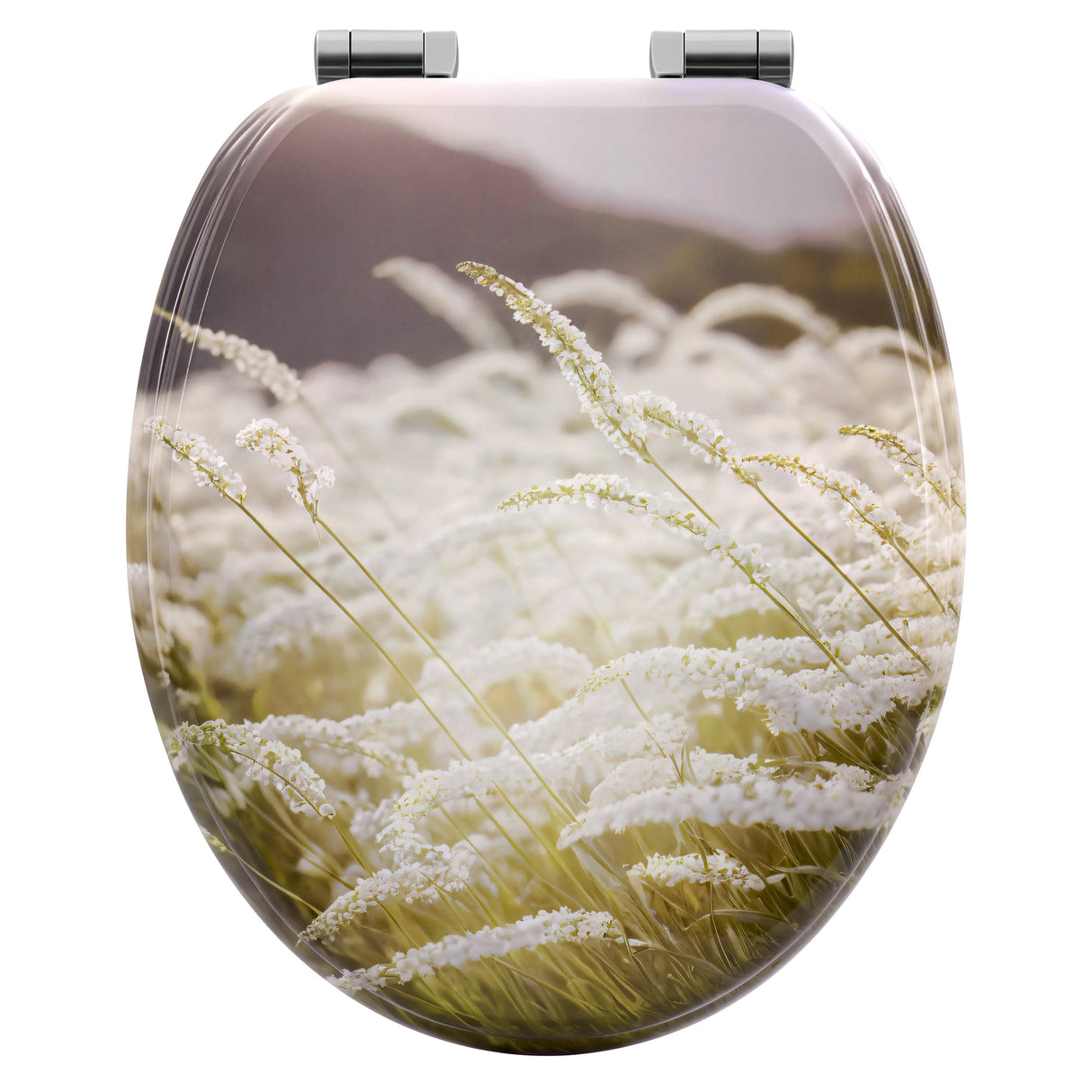 BukkitBow toiletbril met softclose, waterafstotend en antibacterieel, met print, geschikt voor toiletzitting, V7 model