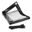 Transparant waterdicht PVC afdekzeil van BukkitBow met aluminium oogjes, geschikt voor verschillende afmetingen, 380g/m².