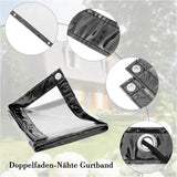 Transparant waterdicht PVC afdekzeil van BukkitBow met aluminium oogjes, geschikt voor verschillende afmetingen, 380g/m².