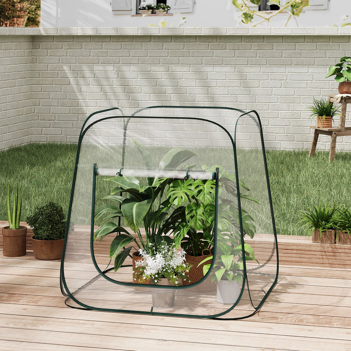 Transparante BukkitBow Pop-Up Kweekkas met ritssluiting en draagtas, ideaal voor het kweken van planten of zaden.