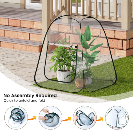 Transparante BukkitBow pop-up kweekkas met ritssluiting en draagtas, geschikt voor het kweken van planten in huis.