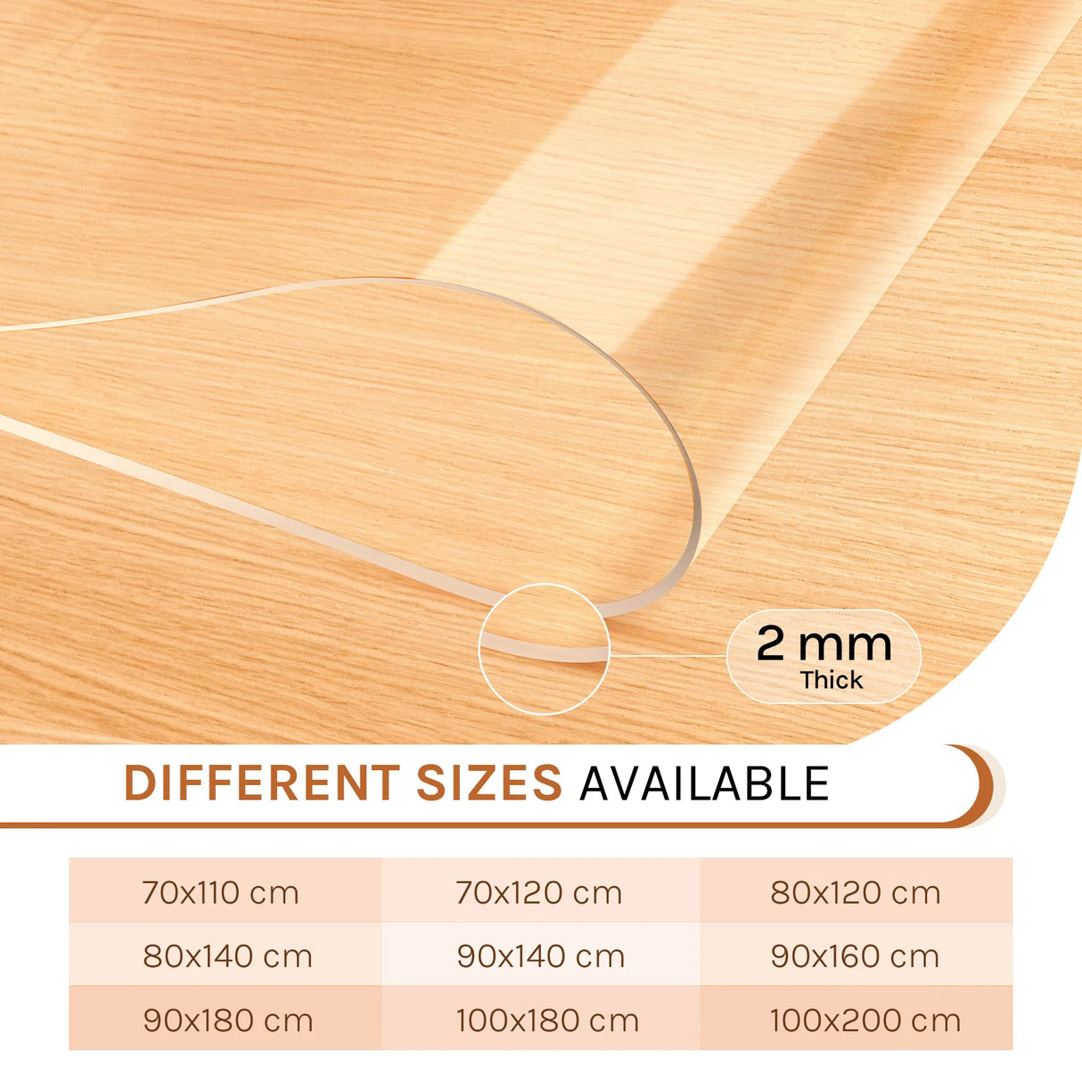 Transparant BukkitBow PVC tafelzeil van 2mm dikte, kristalhelder en beschermend voor tafel, ideaal voor bescherming en decoratie.