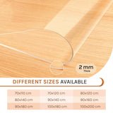 Transparant BukkitBow PVC tafelzeil van 2mm dikte, kristalhelder en beschermend voor tafel, ideaal voor bescherming en decoratie.