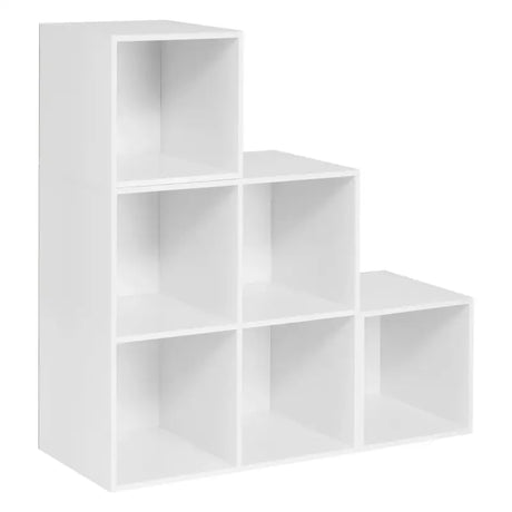 BukkitBow boekenkast met 6 flexibele vakken, stevig en duurzaam, stijlvol ontwerp, afmetingen 90x90x30 cm.
