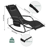 BukkitBow tuin ligstoel met ergonomisch design en schommelfunctie, geschikt tot 150 kg draagvermogen, ideale campingstoel