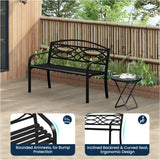 BukkitBow tuinbank van metaal, weerbestendig, geschikt voor 2-3 personen, met afmetingen 127x83x60cm, geschikt voor tuin of balkon