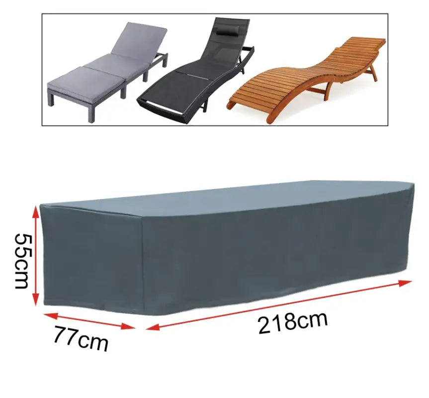 BukkitBow tuinmeubelhoes van Oxford materiaal, waterdicht, UV-bestendig met trekkoord, afmeting 218x77x55cm, beschermt tuinmeubels