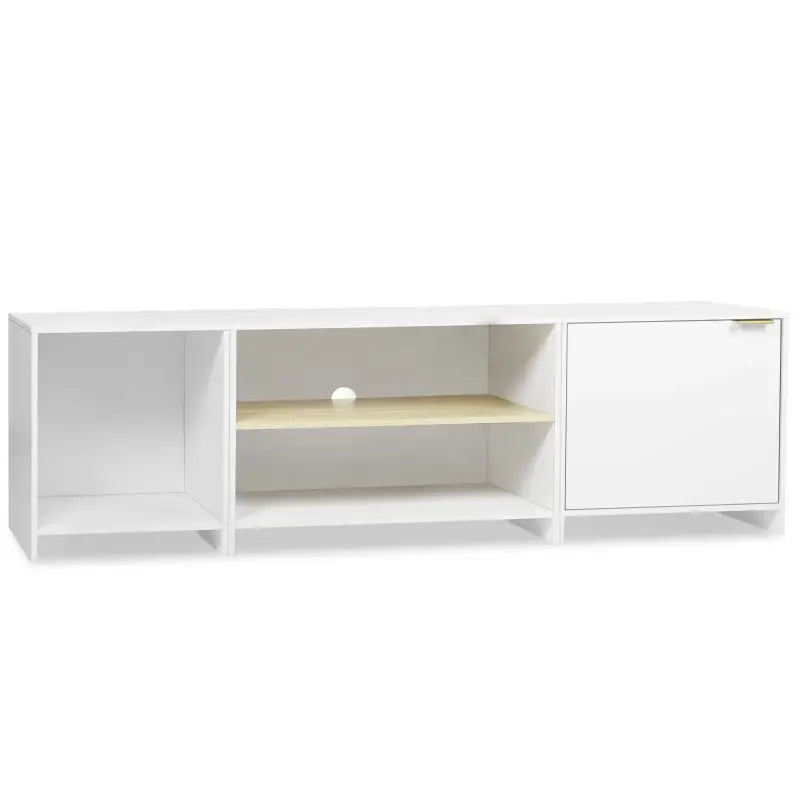 BukkitBow tv-kast met opbergruimte, modern Scandinavisch ontwerp, stevig MDF hout, 160x45x39cm, 3-in-1 modulair ontwerp.