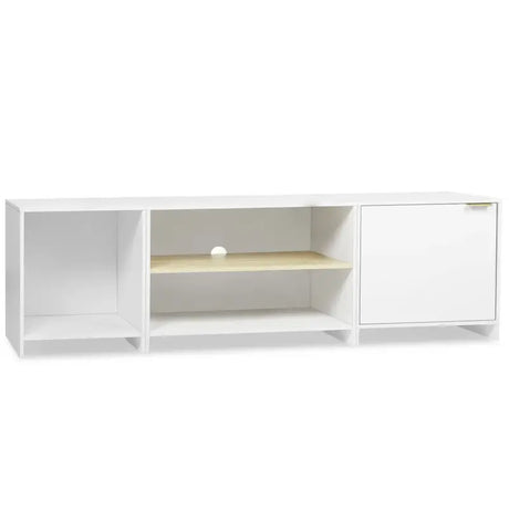 BukkitBow TV-kast met opbergruimte, stevig MDF hout, modern Scandinavisch design, 160x45x39cm, 3-in-1 modulair ontwerp, boekenkast