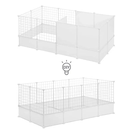 BukkitBow uitbreidbare kleine dierenren van metaal, binnengebruik, 142x53x71cm, geschikt voor kleine huisdieren.