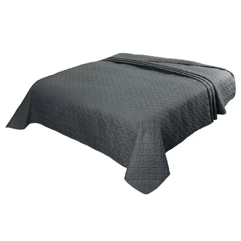 BukkitBow Ultrasone bedsprei van microfiber met geometrische patronen in donkergrijs en grijs, lichtgewicht deken in verschillende maten