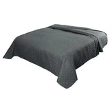 BukkitBow Ultrasone bedsprei van microfiber met geometrische patronen in donkergrijs en grijs, lichtgewicht deken in verschillende maten