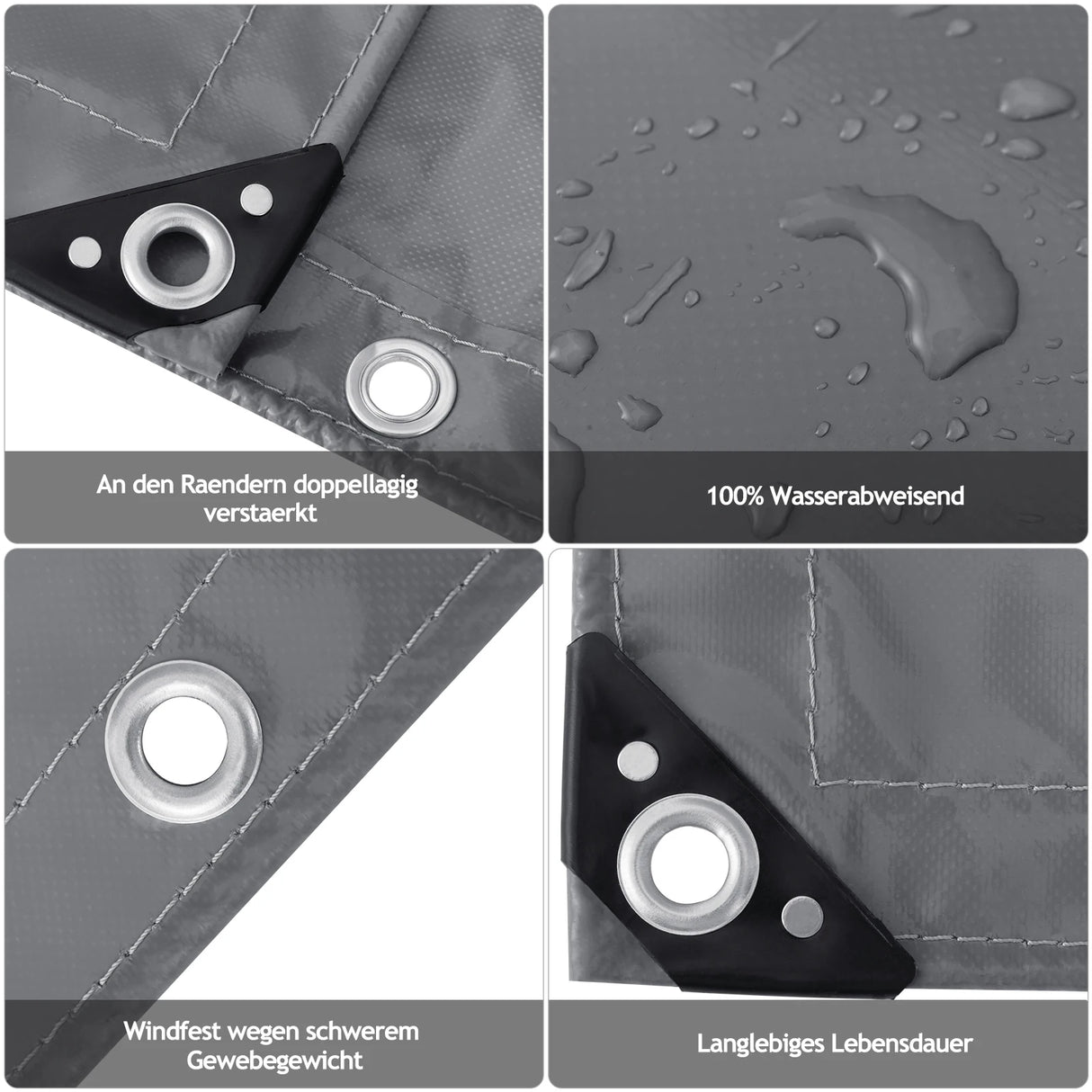 BukkitBow universeel PVC afdekzeil met gegalvaniseerde oogjes, UV-bestendig, geschikt voor bescherming van diverse objecten