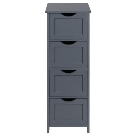 BukkitBow badkamermeubel in grijs met 4 laden, vochtbestendig en duurzaam, afmetingen 30x30x81cm, geschikt voor moderne badkamers