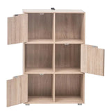 BukkitBow boekenkast met 6 kubusvakken, ruimtebesparend ontwerp, eenvoudig te monteren, afmeting 59,7x29,7x91 cm.