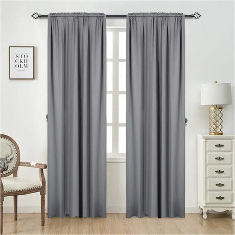 Set van 2 BukkitBow verduisteringsgordijnen van zware stof, 90-95% verduisterend, in verschillende lengtes en breedtes.