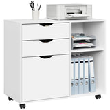 Verrijdbaar BukkitBow archiefkast met hangmappenlade en 3 laden, geschikt voor organisatie en opslag.