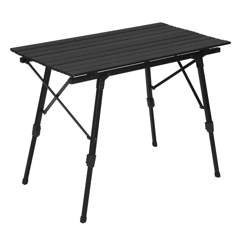 BukkitBow verstelbare aluminium campingtafel, compact en draagbaar, 90x52.2x(45-72) cm, max 30kg belasting, inclusief opbergzak.