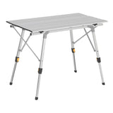 BukkitBow verstelbare aluminium campingtafel met opbergzak, compact en draagbaar, 30kg gewichtscapaciteit, 90x52,2x(45-72) cm