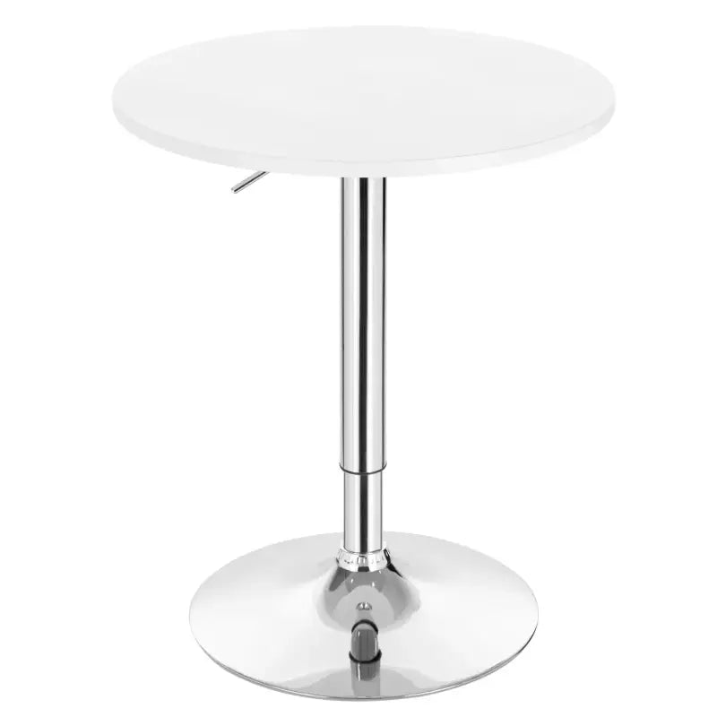 BukkitBow verstelbare bartafel met MDF en metalen frame, zwart/wit, 60cm diameter, stabiele chrome basis, voor in huis of bar.