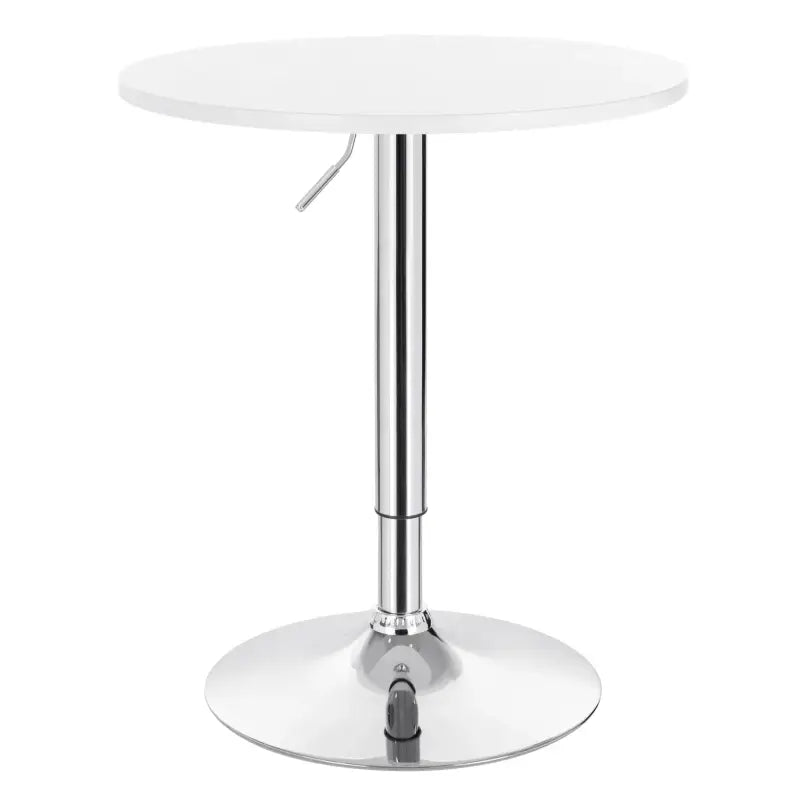 BukkitBow verstelbare bartafel met MDF en metaal, zwarte/witte afwerking, 60cm doorsnede, stabiele chrome basis.
