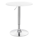 BukkitBow verstelbare bartafel met MDF en metaal, zwarte/witte afwerking, 60cm doorsnede, stabiele chrome basis.