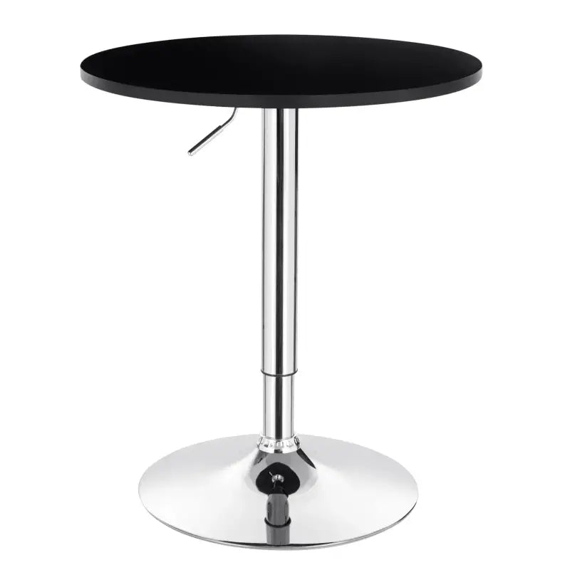 Verstelbare bartafel van BukkitBow met MDF en metaal, zwart/wit, 60cm doorsnede en stabiele chrome basis.