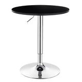 Verstelbare bartafel van BukkitBow met MDF en metaal, zwart/wit, 60cm doorsnede en stabiele chrome basis.