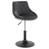 Verstelbare barkruk van BukkitBow met fluwelen bekleding, metalen frame en ergonomische rugleuning, zithoogte 42-58 cm.