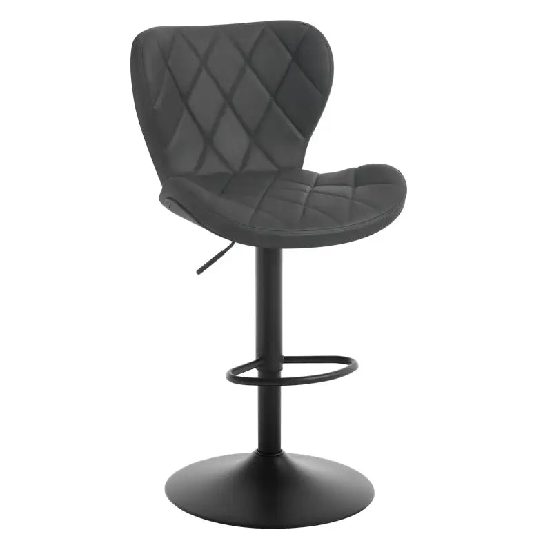BukkitBow verstelbare barkruk met rugleuning in vintage imitatieleer en velvet, 360° draaibaar met metalen frame.