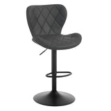 BukkitBow verstelbare barkruk met rugleuning in vintage imitatieleer en velvet, 360° draaibaar met metalen frame.