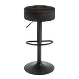 Verstelbare BukkitBow barkruk met verborgen opbergruimte, modern design en comfortabele zitting, geschikt voor keukens en bars.