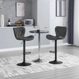 Velvet BukkitBow verstelbare barkruk met rugleuning en voetsteun, 360° draaibaar, moderne barstoel, elegante zithouding.