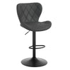 BukkitBow velvet verstelbare barkruk met rugleuning en voetsteun, 360° draaibaar, modern barstoel voor in huis of bar