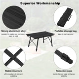 BukkitBow verstelbare campingtafel met oxford opbergzak, lichtgewicht, compact, 15kg draagkracht, 90x52.2x(45-72)cm