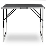 BukkitBow verstelbare campingtafel met 30 kg draagvermogen, lichtgewicht en opvouwbaar, 100x73-94x60 cm, geschikt voor outdoor gebruik.