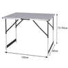BukkitBow verstelbare campingtafel met 30kg draagvermogen, lichtgewicht en opvouwbaar, 100x73-94x60cm, geschikt voor outdoor gebruik.