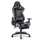 BukkitBow verstelbare gaming stoel van kunstleer, 360° draaibaar, 135° kantelbare rugleuning, arm- en voetsteun, max 136kg