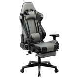 BukkitBow gamingstoel met kunstleer, 360° draaibaar, 135° kantelbare rugleuning, arm- en voetsteun, max 136kg, comfortabel en verstelbaar.