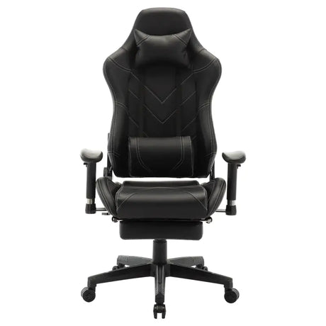 BukkitBow gamestoel van kunstleer, 360° draaibaar, 135° kantelbare rugleuning, arm- en voetsteun, maximaal 136kg belastbaar.