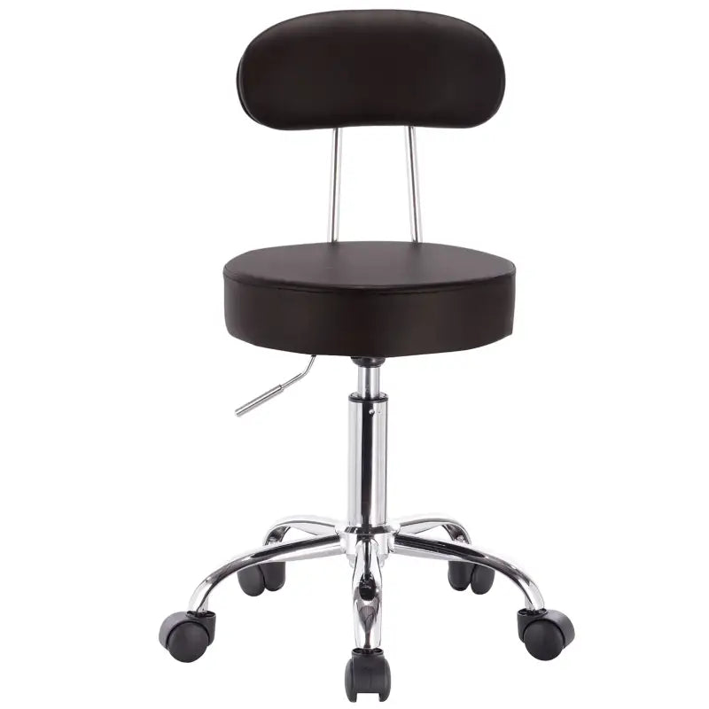 BukkitBow verstelbare kunstleren bureaustoel met verchroomd stalen frame, ergonomisch design en 360° draaibaar, tot 100 kg draagvermogen