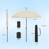 BukkitBow verstelbare parasol met kantelfunctie en draagtas, UPF 50+ bescherming, zichtbaar in open lucht setting
