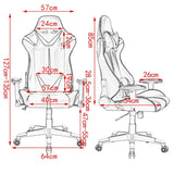 BukkitBow verstelbare gaming- en bureaustoel in synthetisch leer of stof, tot 120 kg, hoogte 127-135 cm, ergonomisch ontwerp
